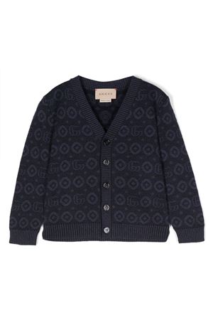 blue cotton cardigan GUCCI KIDS | 785471XKD3Z4003